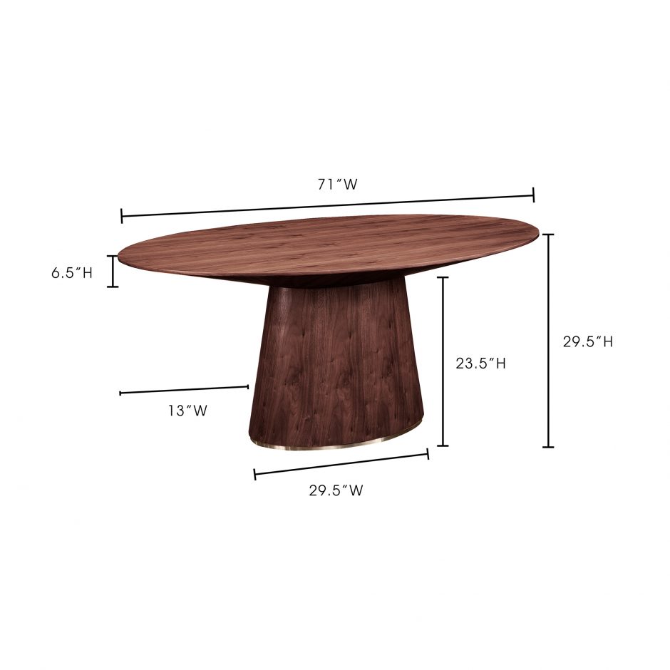 Walnut with dimensions