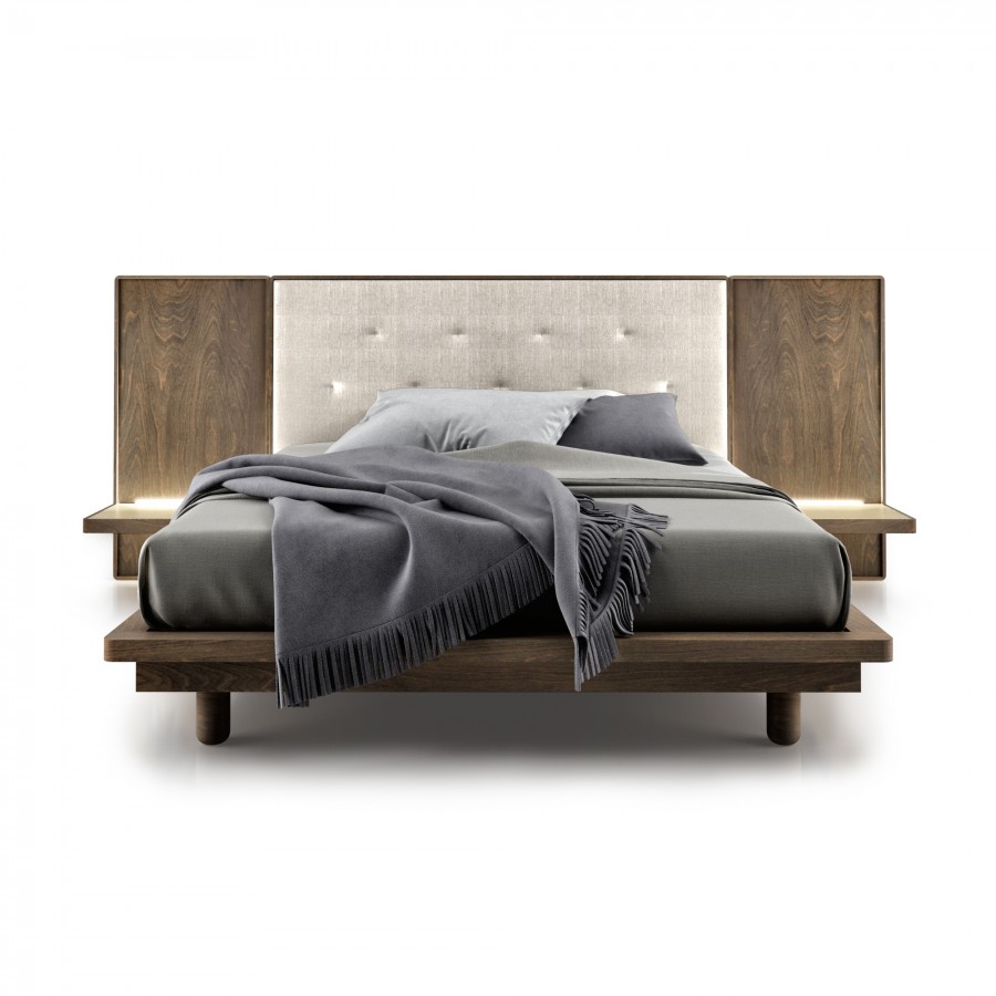 Surface bed with upholstered headboard