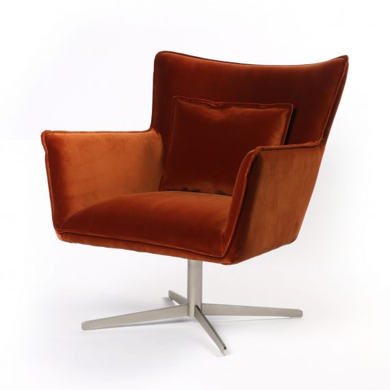 Wing back style swivel chair
