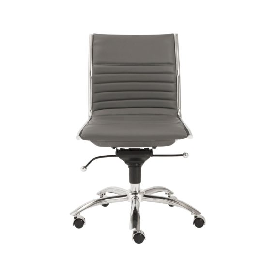 Evan Armless Low Back Office Chair, White Armless Desk Chair