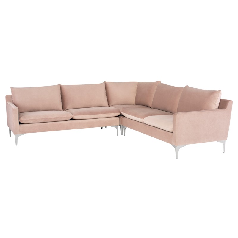 Nicholas L sectional blush