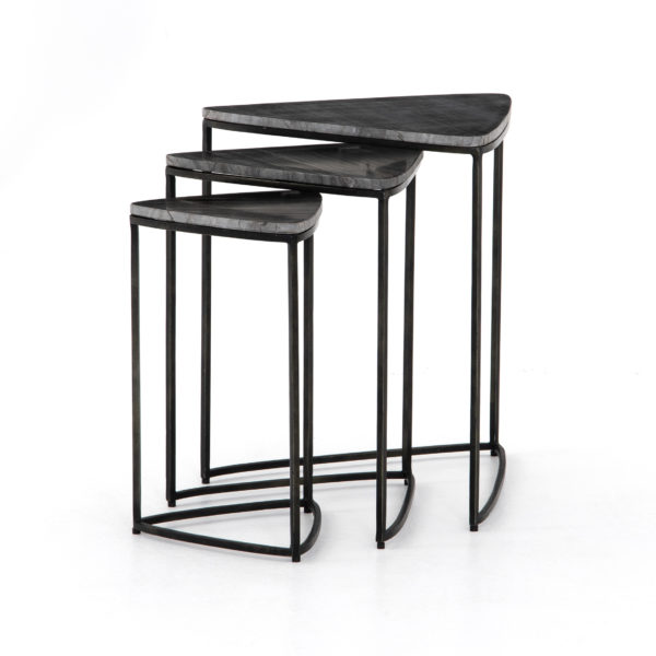 Triangular nesting tables Hammered Gray