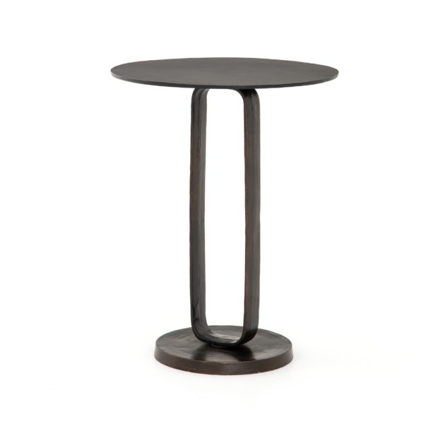 metal round end table