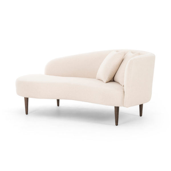S shape curved-back Chaise Ivory