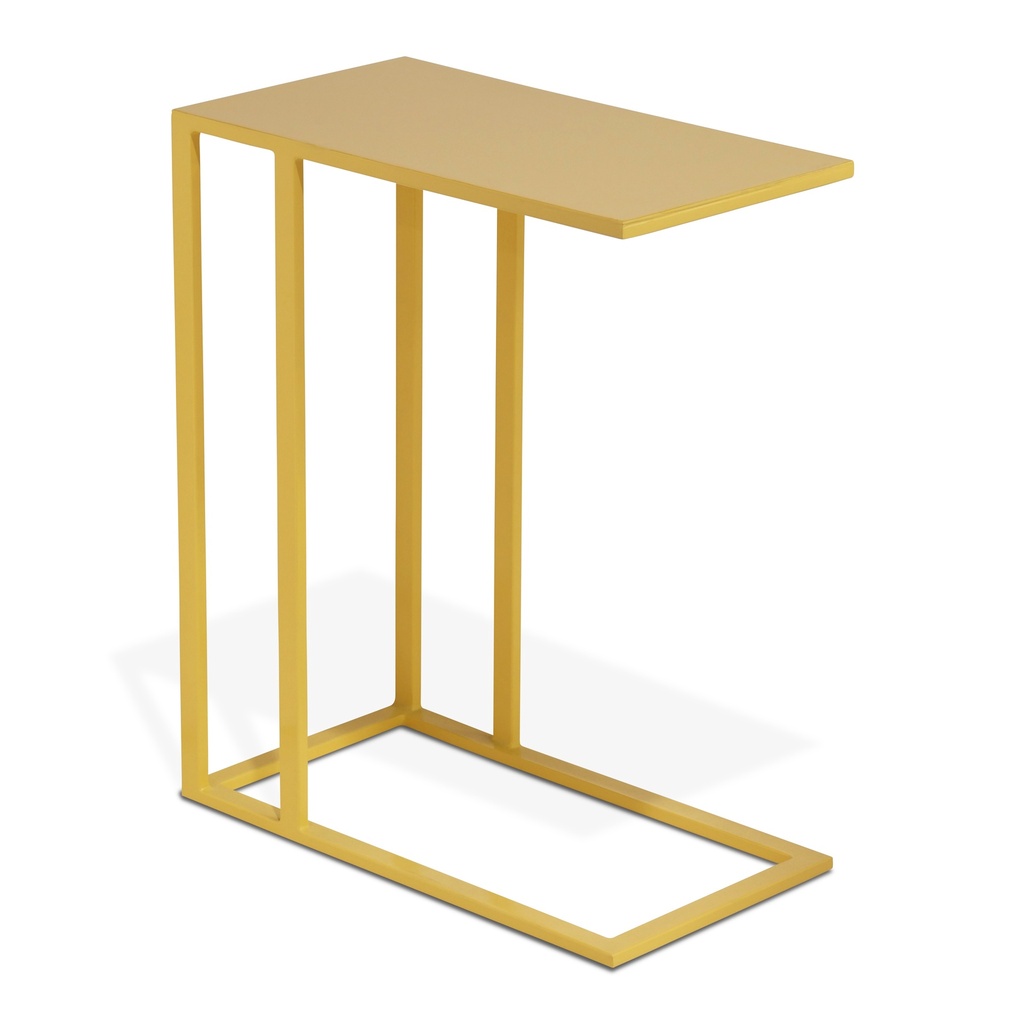 [IJ-TANU-ET-YLW] Tanu Enamel C-Table End Table (Yellow Ochre)